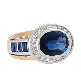 WEMPE Ring mit Saphiren und Diamanten von zus. ca. 1,18 ct