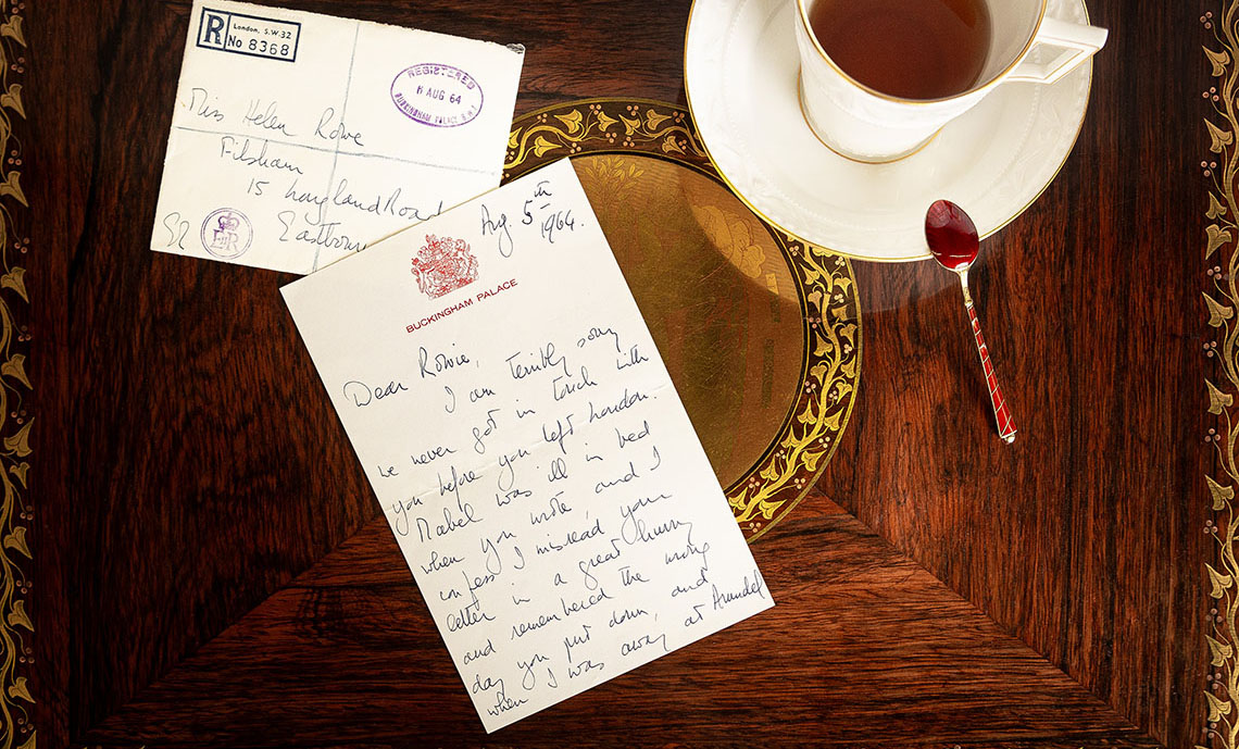 Foto des handgeschriebenen Briefs von Elizabeth II.