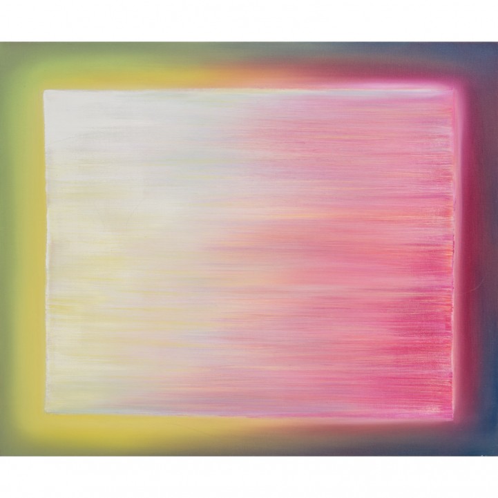 PUETZ, HARALD (geb. 1950), "Lichtspuren - Gelb/Rosé über Grün/Violett", 