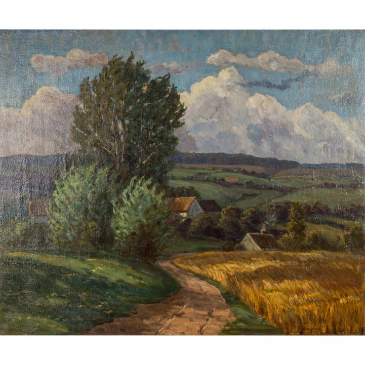 HAAG, ROBERT (Stuttgart 1886-um 1955), "Schwäbische Landschaft im Spätsommer", 