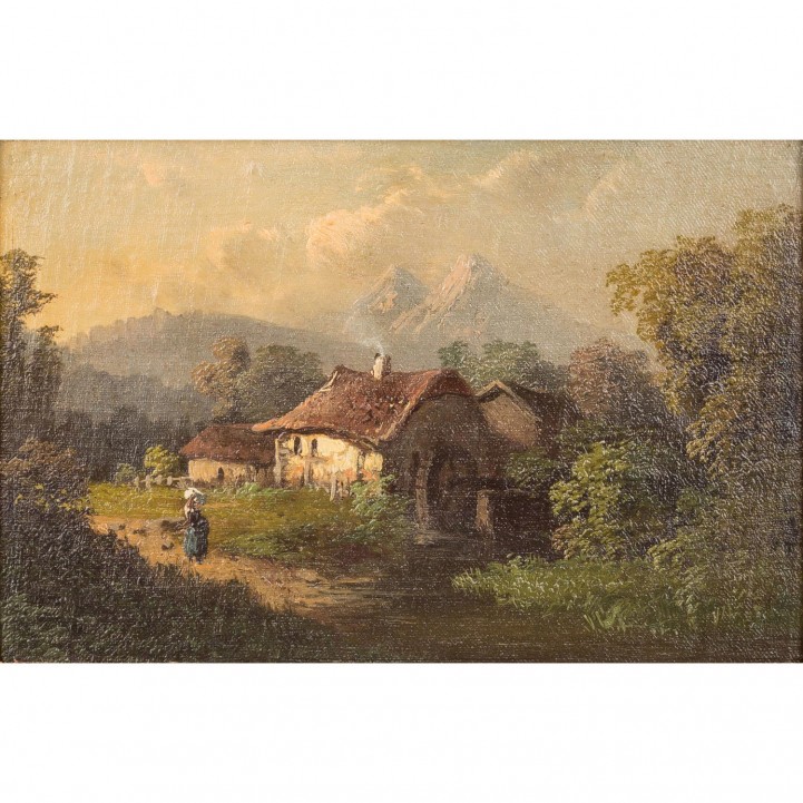 HAMPE, Guido, ATTRIBUIERT / UMKREIS (G.H.: 1839-1902), "Mühle bei Berchtesgaden", 