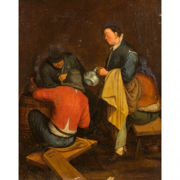 BEGA, C., wohl CORNELIS (um 1620/32-1664, holländischer Maler), 'In der Schenke', 