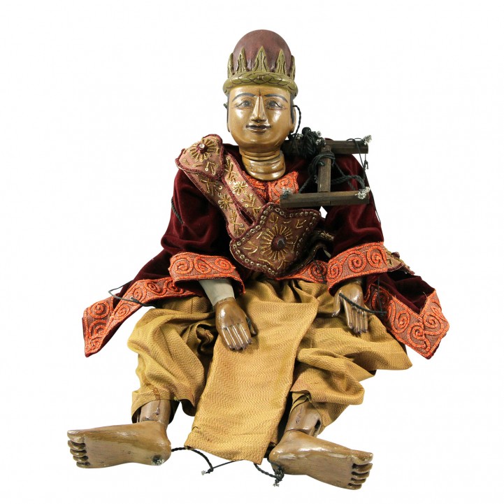 Prächtige Marionette aus Holz. THAILAND, 20. Jh.. 