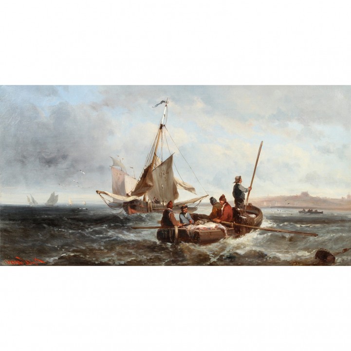 WYK, HENRI VAN (1833-?), "Schiffe auf stürmischer See", 