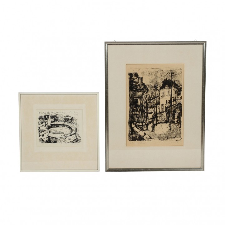LUX, ANTAL (geb. 1935 Budapest, deutsch-ungarischer Künstler), 2 Lithographien "Landschaften", 