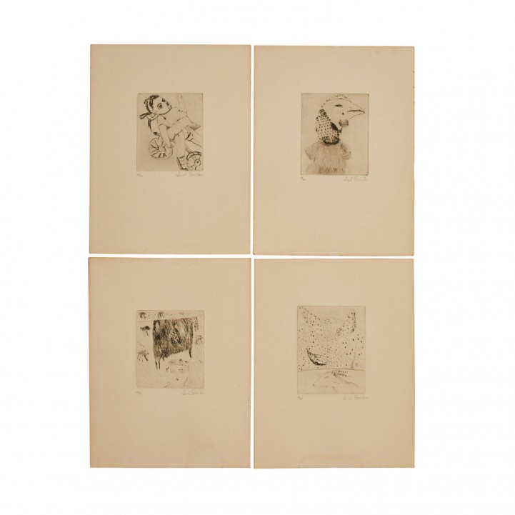 FOERSTER, HEIDI (geb. 1932), 4 Radierungen, diverse Motive, 