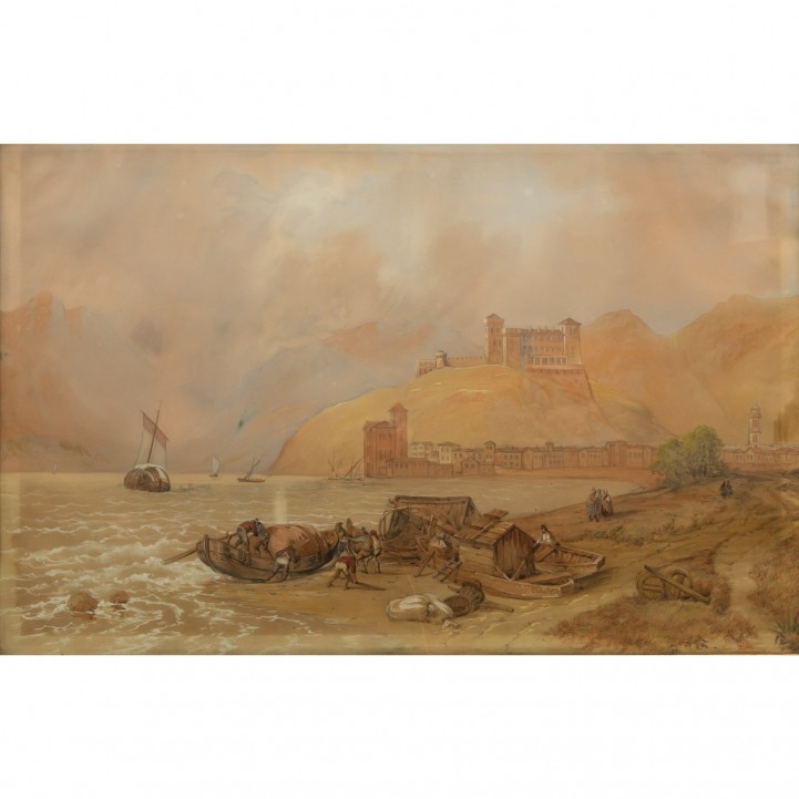LAEISZ, CARL MARTIN (1803-1864), 'Fischer beim Bergen ihrer Boote an der italienischen Küste', 
