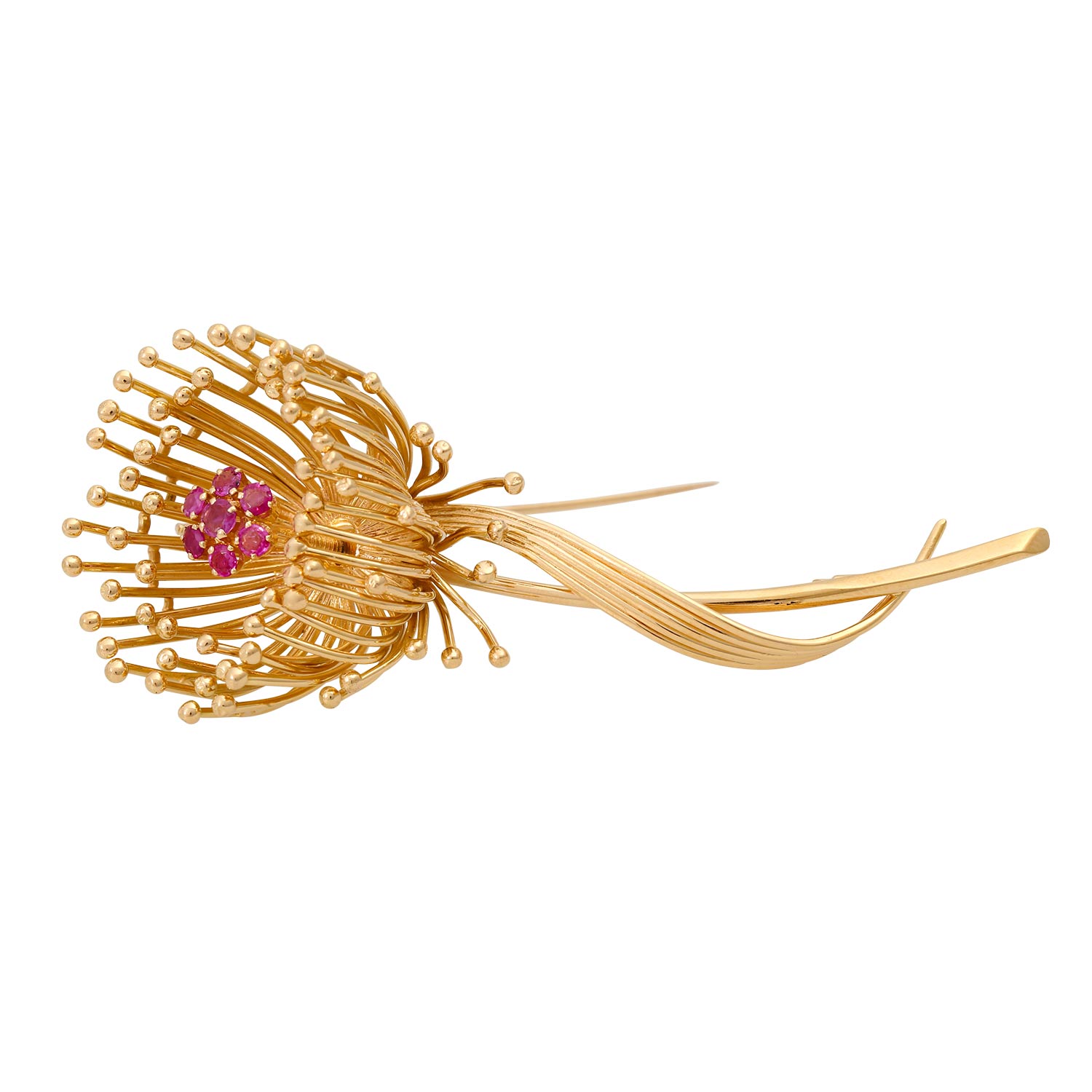 Yazilind Art und Weise Lilien-Blume eingelegte Rhinestones-Legierungs-Zirconia-hängende Brosche Frauenmädchen Zusätze Purpurrot 